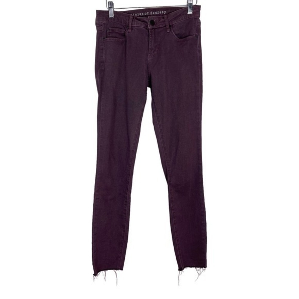 Articles Of Society AOS Sarah Skinny Jeans Davenport Purple Raw Hem size 26 - Picture 5 of 8